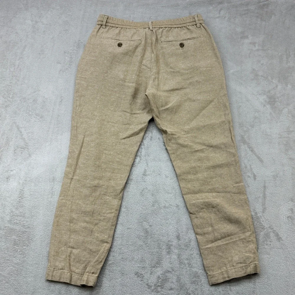Banana Republic Athletic Linen Pants Mens 30x30 Khaki Tapered Casual Vacation